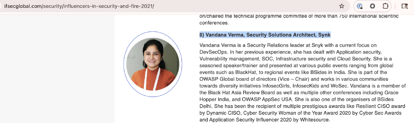 IFSEC Global Influencers in Security and Fire 2021