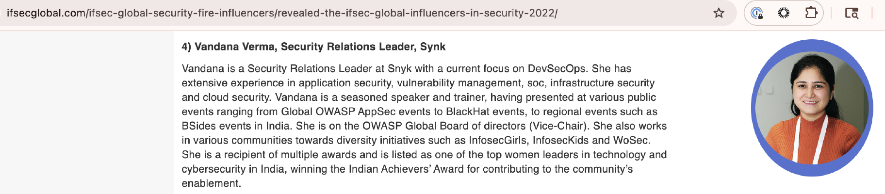 IFSEC Global Influencers in Security 2022